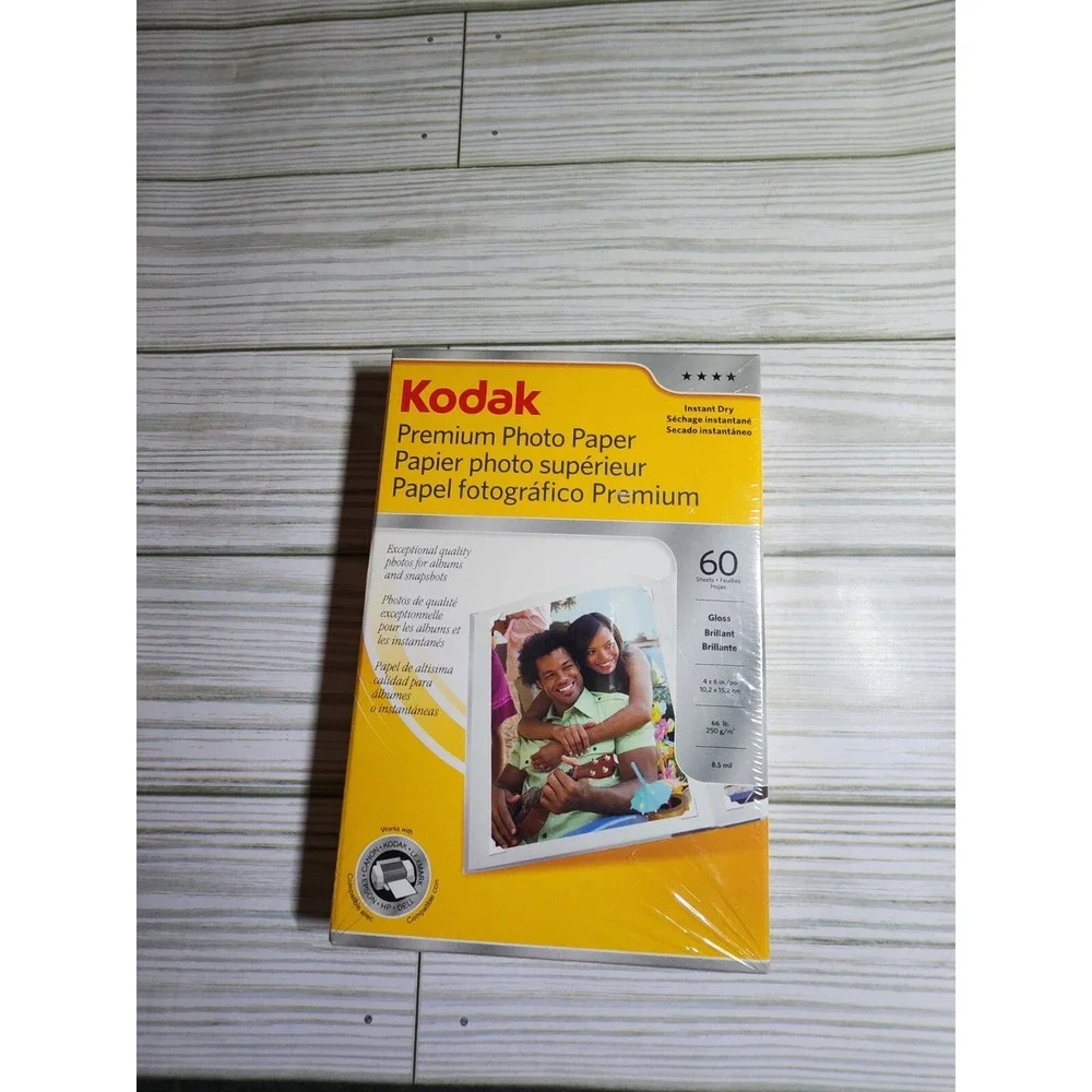 Sealed Kodak Premium Photo‎ Paper Gloss Instant Dry 60 Sheets 4x6 Size